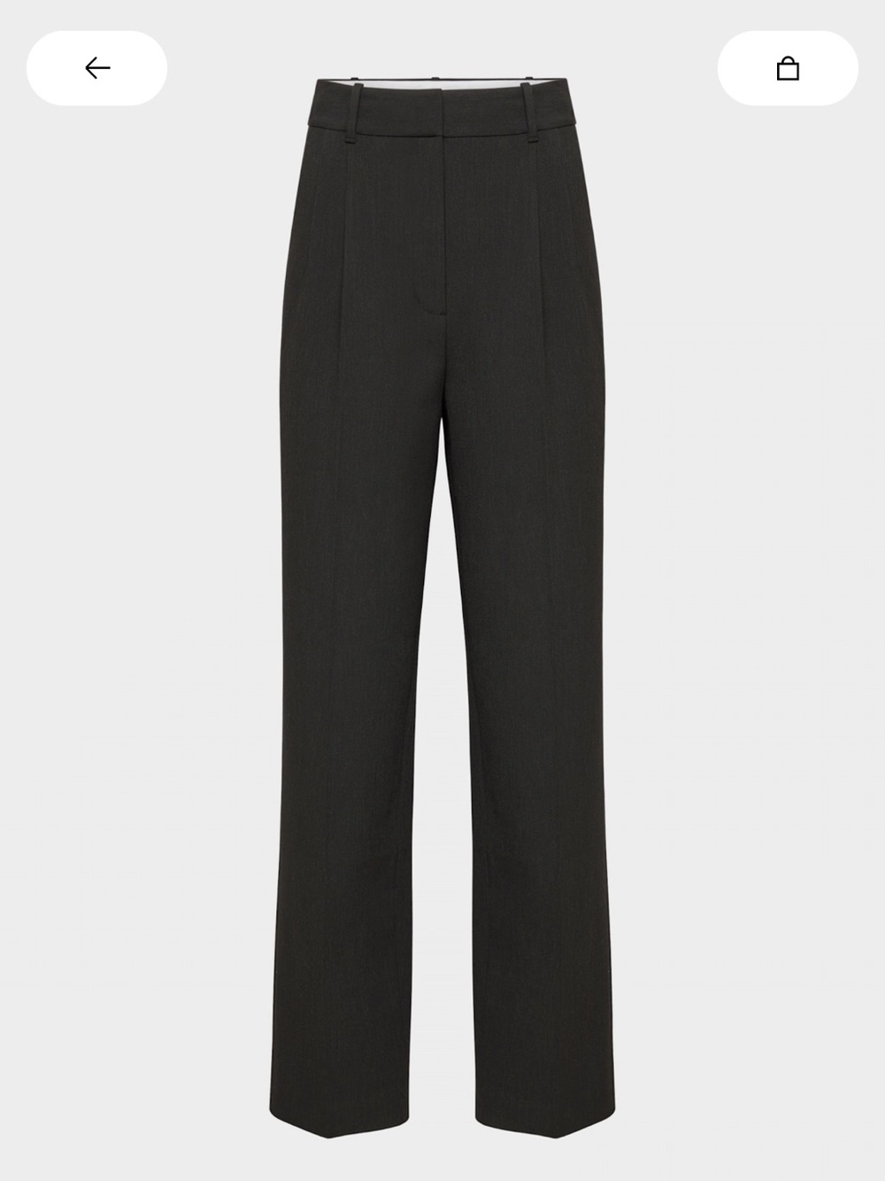 Aritzia The Effortless Pant - Wide-Leg, Heather Black, Size 8